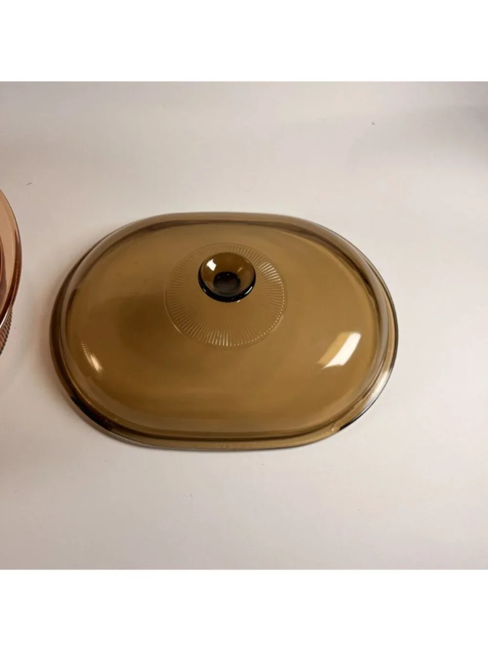 Vintage Visions Corning Brown Glass 4 L Roaster Casserole Pyrex Lid F-14-C